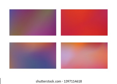 Abstract colored blurred gradient mesh background Set of Color transition.