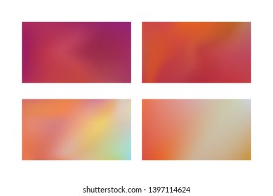 Abstract colored blurred gradient mesh background Set of Color transition.
