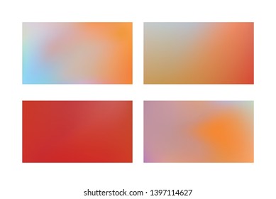 Abstract colored blurred gradient mesh background Set of Color transition.