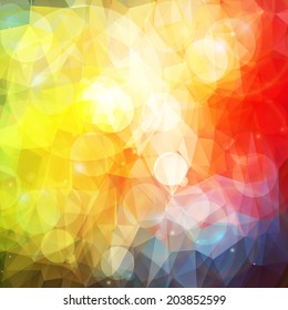 Abstract colored bright summer background with lens flare. Vector illustration, EPS10.