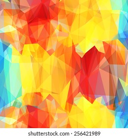 Abstract colored bright summer background, triangular geometric style