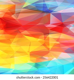 Abstract colored bright summer background, triangular geometric style