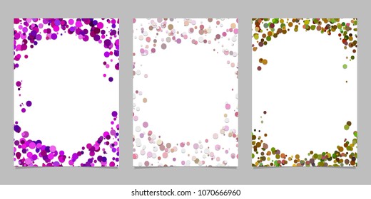 Abstract colored brochure template background set with dots - vector graphic designs