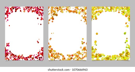 Abstract colored brochure template background set with dots - vector graphic designs