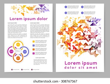 Abstract colored brochure template with geometric elements for your business