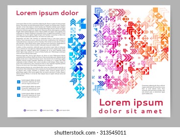 Abstract colored brochure template with geometric elements for your business