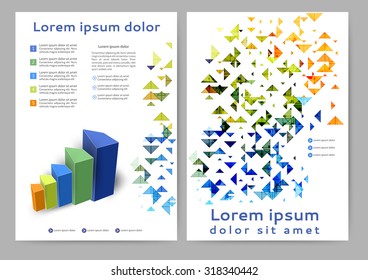 Abstract colored brochure template with geometric elements for your business