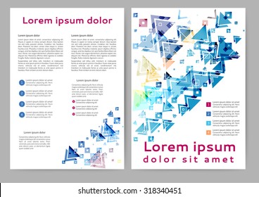 Abstract colored brochure template with geometric elements for your business
