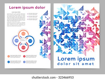 Abstract colored brochure template with geometric elements for your business