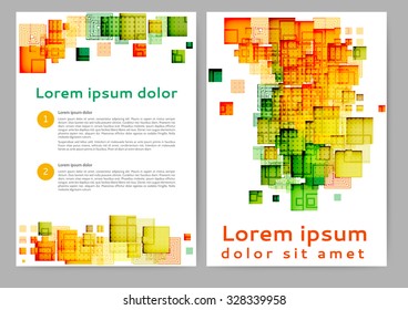 Abstract colored brochure template with geometric elements for your business