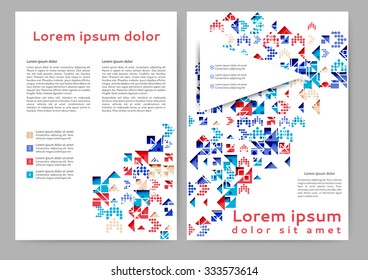 Abstract colored brochure template with geometric elements for your business