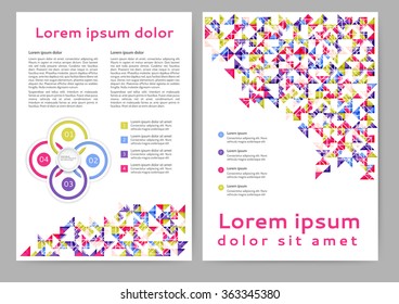 Abstract colored brochure template with geometric elements for your business