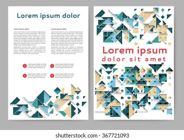 Abstract colored brochure template with geometric elements for your business