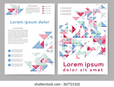 Abstract colored brochure template with geometric elements for your business