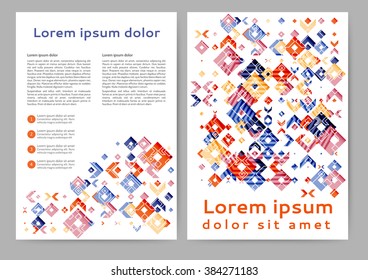 Abstract colored brochure template with geometric elements for your business