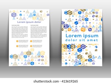 Abstract colored brochure template with geometric elements for your business