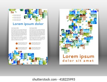 Abstract colored brochure template with geometric elements for your business