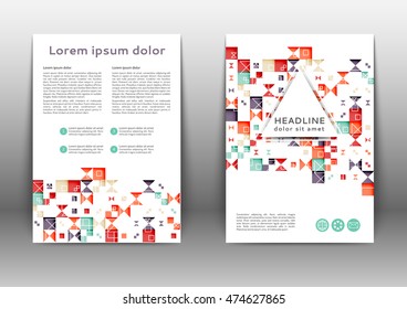 Abstract colored brochure template with geometric elements 