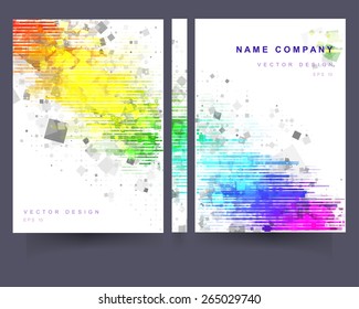 Abstract colored brochure template with rainbow pattern