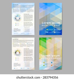 Abstract colored brochure template set for your business