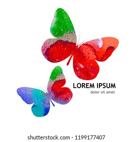 Abstract colored butterflies. Vector