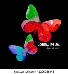 Abstract colored butterflies. Vector