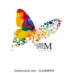 Abstract colored butterflies. Vector