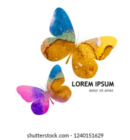 Abstract colored butterflies. Vector