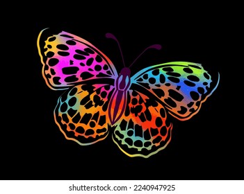 Abstract colored butterflies. Vector illustration