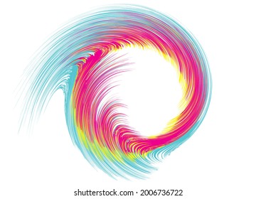 Resumen de círculo coloreado dibujado por un pincel. Elemento de diseño. Fondo vectorial de color moderno