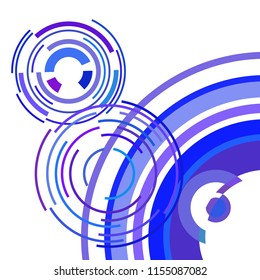 Abstract colored circles, lines, on white background, vector, business