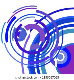 Abstract colored circles, lines, on white background, vector, business