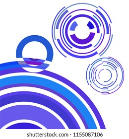 Abstract colored circles, lines, on white background, vector, business