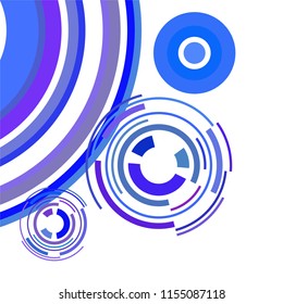 Abstract colored circles, lines, on white background, vector, business
