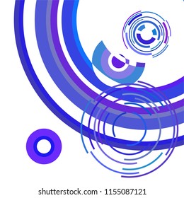 Abstract colored circles, lines, on white background, vector, business