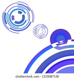 Abstract colored circles, lines, on white background, vector, business