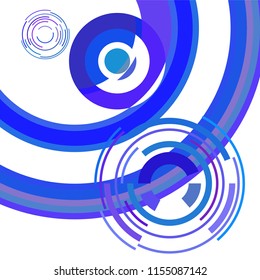 Abstract colored circles, lines, on white background, vector, business
