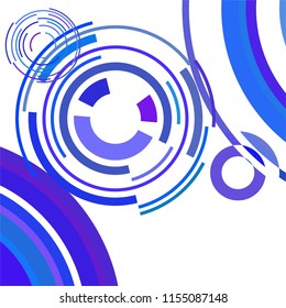 Abstract colored circles, lines, on white background, vector, business