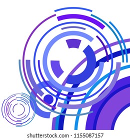 Abstract colored circles, lines, on white background, vector, business