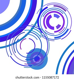 Abstract colored circles, lines, on white background, vector, business