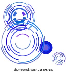 Abstract colored circles, lines, on white background, vector, business