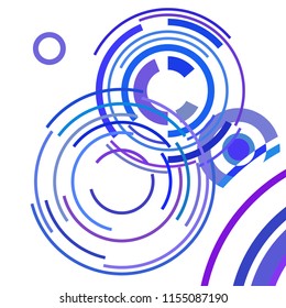 Abstract colored circles, lines, on white background, vector, business