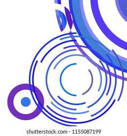 Abstract colored circles, lines, on white background, vector, business