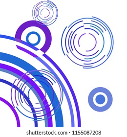 Abstract colored circles, lines, on white background, vector, business