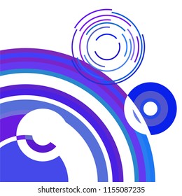 Abstract colored circles, lines, on white background, vector, business