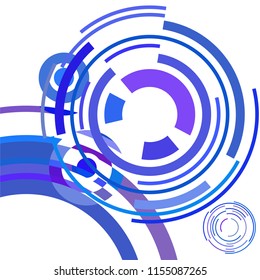 Abstract colored circles, lines, on white background, vector, business
