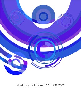 Abstract colored circles, lines, on white background, vector, business