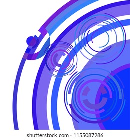 Abstract colored circles, lines, on white background, vector, business