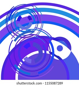 Abstract colored circles, lines, on white background, vector, business