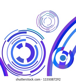 Abstract colored circles, lines, on white background, vector, business